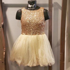 Red Clover Golden Party Dress